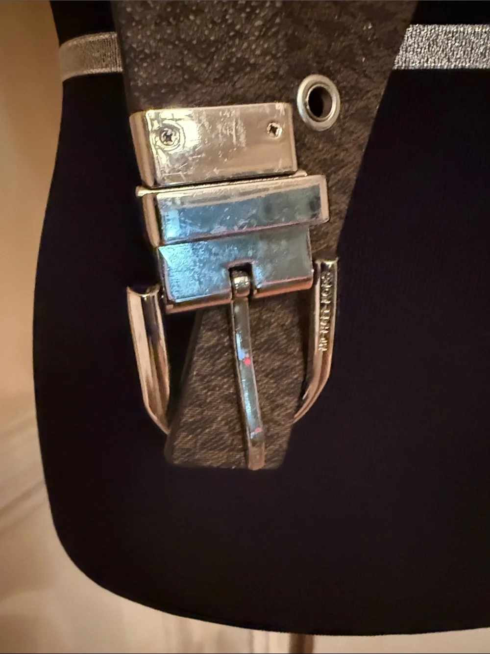 Michael Kors Brown‎ Monogram Logo Belt with Silver Buckle